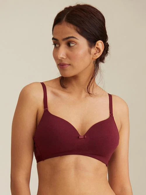 Buy NYKD Women's Cotton Lightly Padded Wire Free Everyday T-Shirt Bra for  Women Daily Use Wireless, 3/4th Coverage Online at Best Prices in India -  JioMart.