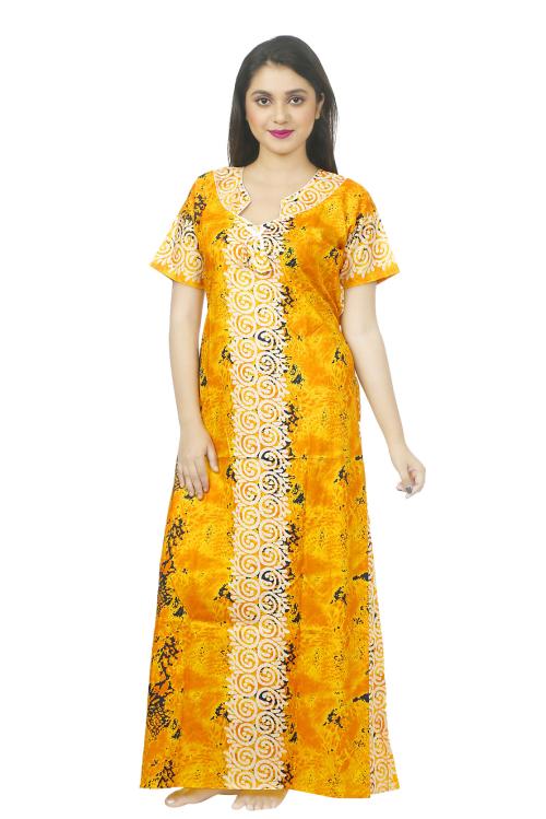 FINAL CHOICE WOMEN YELLOW COTTON NIGHTY