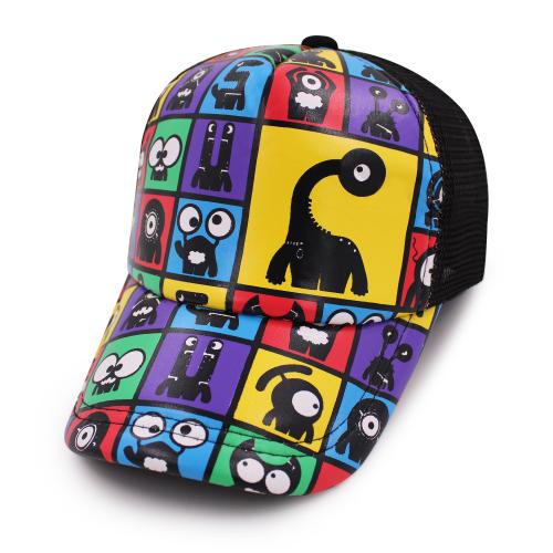 VRITRAZ Stylish Kids Cap with Alien Print for Girls and Boys (Black)