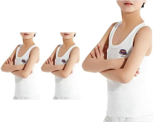 Renox Boys And Girls White Solid Pure Cotton Pack Of 3 Vest (9-10 Years)