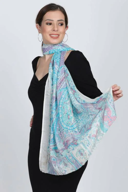 Cashmere Craft Pure Rayon printed cashmere scarf for women