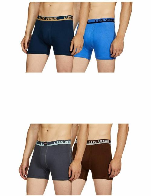 LUX VENUS Men's Pack of 4 Plain Boxers