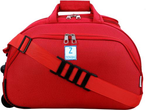 Zion Bag Red Waterproof Travel Duffel Bag With Two Wheels, 30 L
