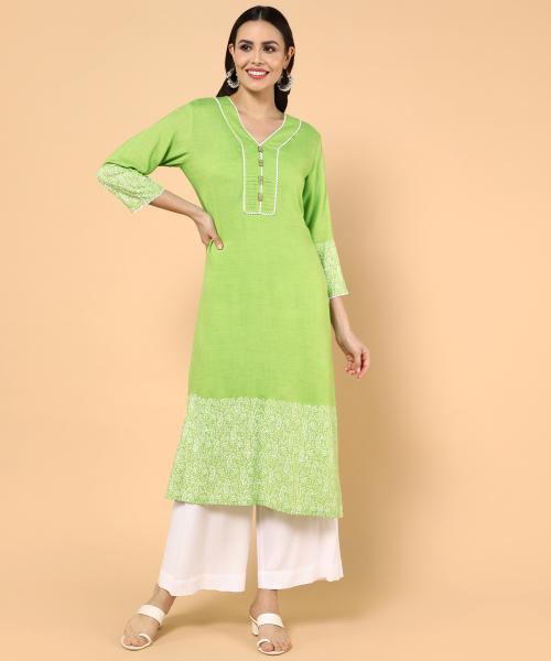 Aturabi Lime Green Kurta