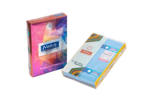 Neha Men's Good Luck Selftailor Poly Cotton Shirt and Trouser Fabric Set | Shirting + Suiting Fabric 2.20 + 1.20 Mtr | Unstitched Clothes For Men (Gift Pack, Free Size , Multicolour)