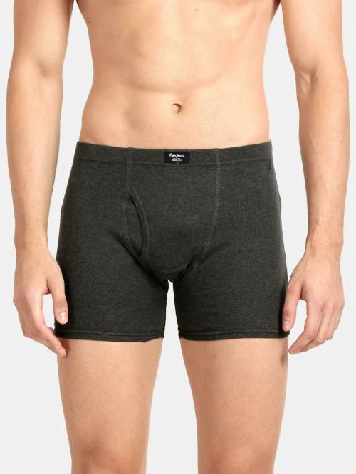 PEPE JEANS LONDON Men's Melange Solid Cotton Pack of 2 Trunks