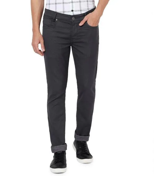 Mufti SUPERSTRETCH COTTON JEANSSUPER SLIM FIT 5 POCKET NON DENIM JEANS IN GREY WASH