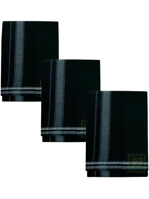 PRAKASAM COTTON Cotton Men Black Dhotis & Mundus