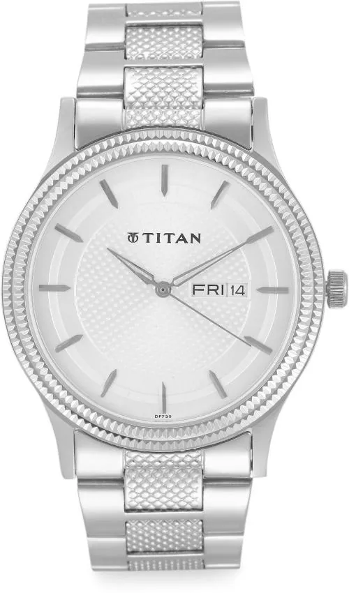 Titan Silver Dial Silver Strap Analog Watch For Men - (1650SM01)