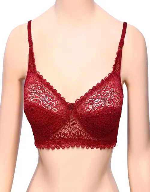 D Life Dream Life Women Lycra Lace Non Padded Maroon | Full Coverage Bra | Lingerie & Inner wear | Bras