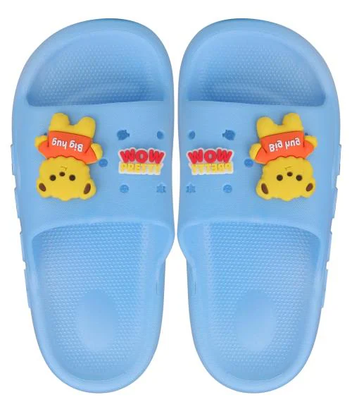 CASSIEY Unisex-Child Kids Rainy Monsoon Flip-Flop Sliders Soft Comfortable Indoor & Outdoor Slippers- Blue