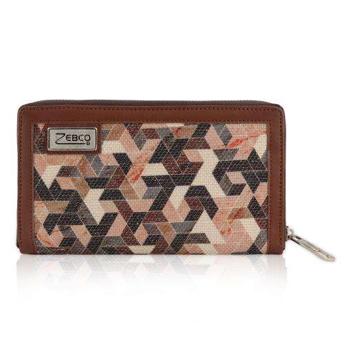 ZEBCO BAGS Branded Women's Wallet Printed Jute Zipper Handcrafted Clutch Classic Hand Purse Coin & Card Holder Wallet with Free Keychain-Trumbling Baby