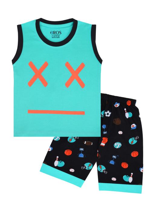 3BROS Boys Regular Fit Sleeveless T Shirt / Tees / Vest / Baniyan | Pure Cotton (3-4 Years,Lite Blue)
