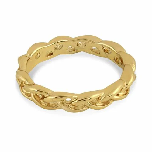 The Fun Company Braidwhisper Gold Plated Ring | Lightweight And Stylish Jewellery | Trendy Accessories For Office/Casual Wear | Gifts For Women & Girls