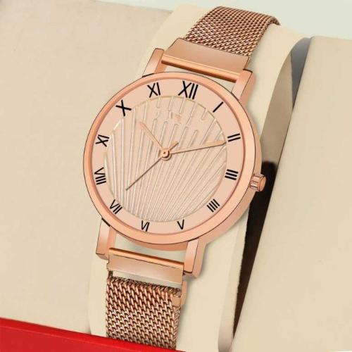 Kovonsh Analog Rose Gold Dial Rose Gold Strap Watch For Girls
