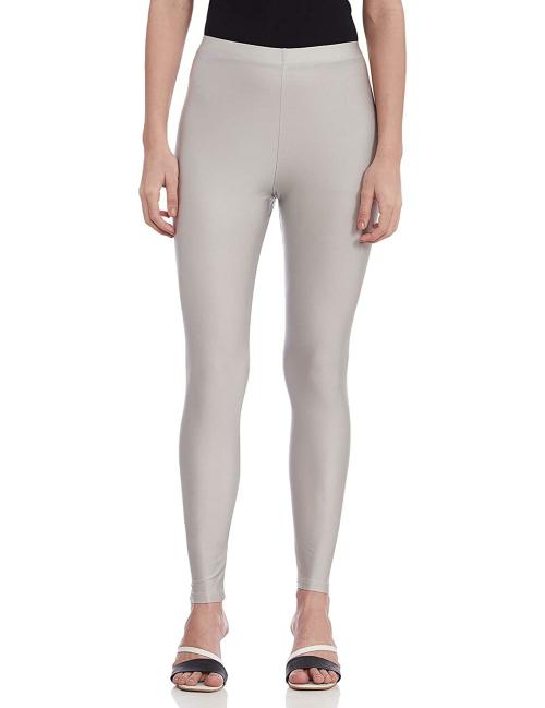 Go Colors Women White Solid Stretch Leggings