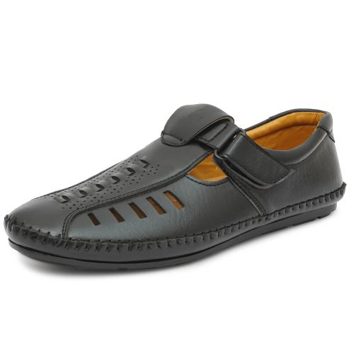 Equila VELOCITY-2 Belt Driving Loafers For Men - BLACK