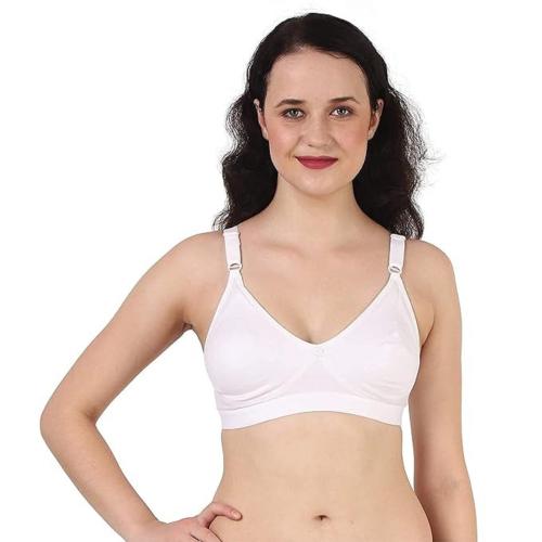 BEN COMM Bencomm Women's Seamless Molding Mastectomy Cancer Pocket Bra D Cup(Colour - White, Size - 36)
