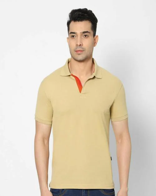 Buy HJ HASASI MENS KHAKHI POLO T-SHIRT Online at Best Prices in India ...