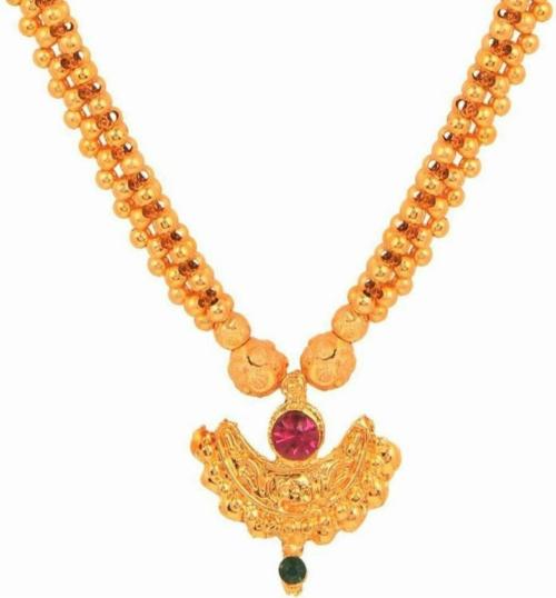 Buy NIMZ Gold Plated Metal Necklace Yellow (Girls And Women) Online at