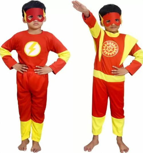 Fraiviko Shaktimaan and Flash costumes Dress For kids Wear Combo Pack with Mask set