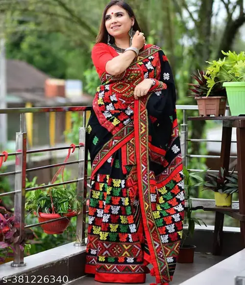DIVINE FABRICS AC Cotton Silk Mekhela Chador Assamese Saree Mekhala Sador( This item is NOT a saree, It's Mekhela for Assamese people)