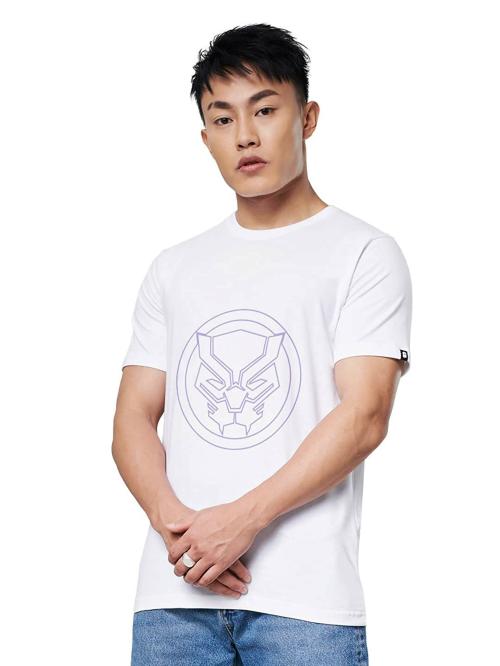 The Souled Store Men White Printed Cotton T-Shirts