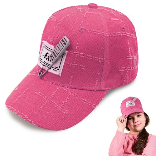 VRITRAZ Plain Classic Little Sports Cap for Active Kids, Baby Girls and Boys 3-12 Years (Pink ERA)