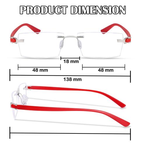 Redex Stylish & Trendy Rectangle Eye-Wear Spectacle Frame For Unisex (Red )