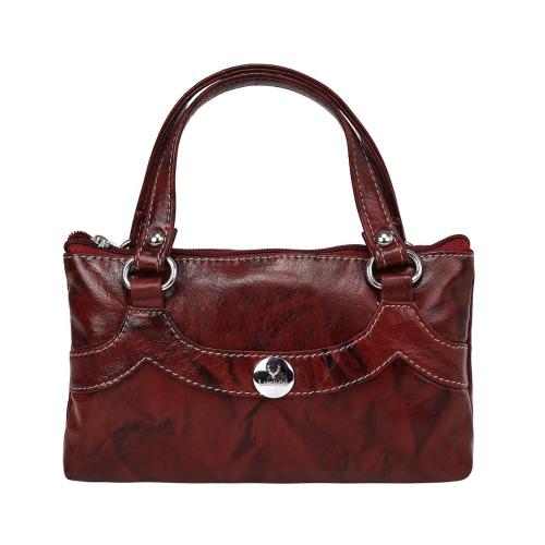 LuckOn Maroon Leather Hand Clutch Bag LRN229