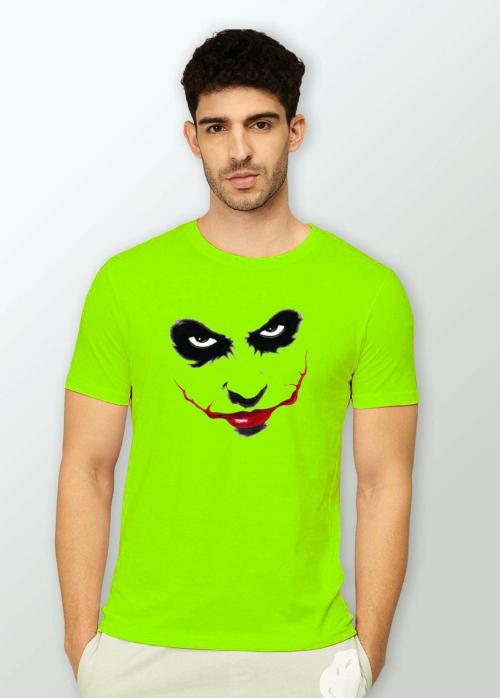 Estaban Men Light Green Joker 787 Printed Cotton Blend T-Shirt (S)
