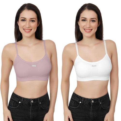 LADHAVA Bra | Silp For Women | Silp | Silp For GirlsWomen Bra | Underwired Bra for Support | Non-Padded Bra | Everyday Wear Bra | Women's Bra | Breathable Daily Bra | Soft Cotton Bra | Fashionable Women's Bra-(Light Pink & White)-28