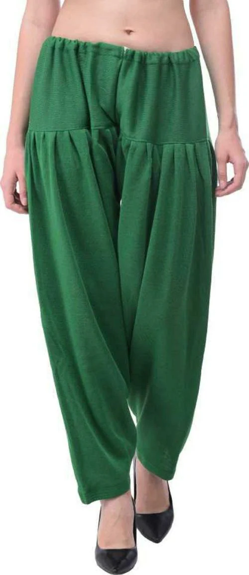 Trendzmy Women Green Solid Pure Cotton Salwar (Free size)