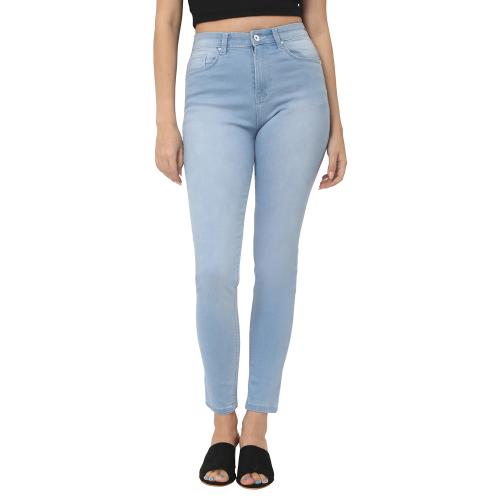 Reelize - Denim Jeans For Women High Waist | Single Button High Waist | Normal Fit , Ankle Length | Ideal For Party / Office / Casual Wear | Light Blue | Size 34