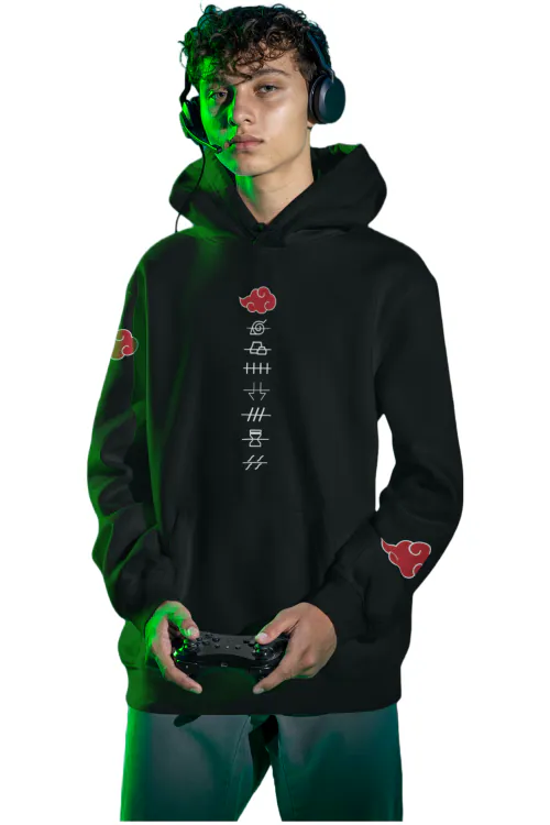 Black - Small 7 Village Naruto Hoodie For Men TeesTheDay