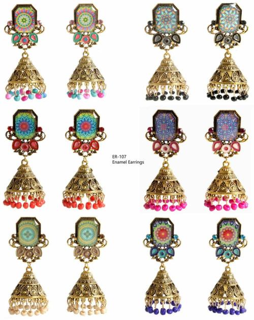 Indian Petals Gold Earrings with Drops for Girls Women, Artificial Fashion Dangler Earrings, Blue