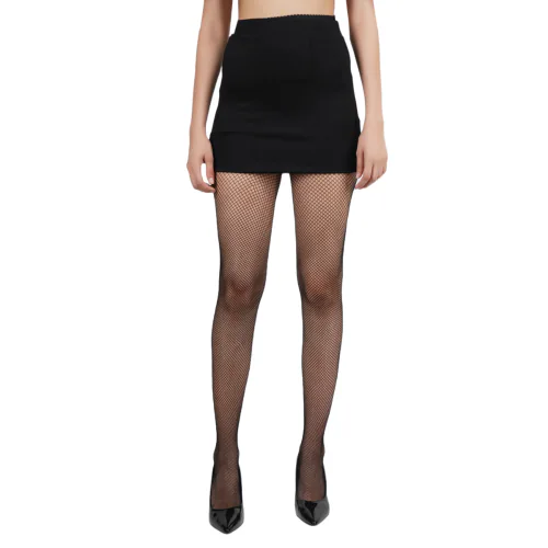 N2S NEXT2SKIN Women's Fishnet Pattern Mesh Pantyhose Stockings (Black, Small Net)