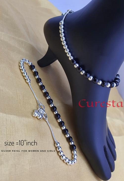 fancy silver payal anklets for girls and womens