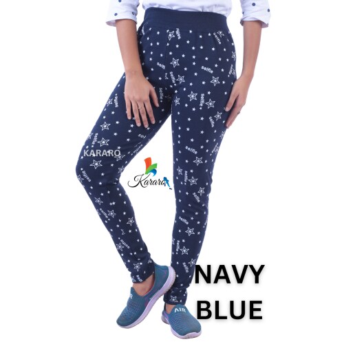 KARARO SELIFE STAR PRINT JEGGINGS(NAVY BLUE)