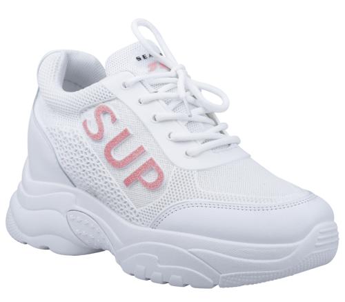 CASSIEY Ladies Inner High Heel Sports Running Shoes,Super Soft and comfortable Sneakers For Women Pink- 3 UK