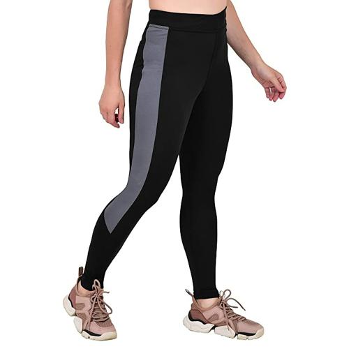 Zobox Women's Solid Slim Fit Tights Black_36