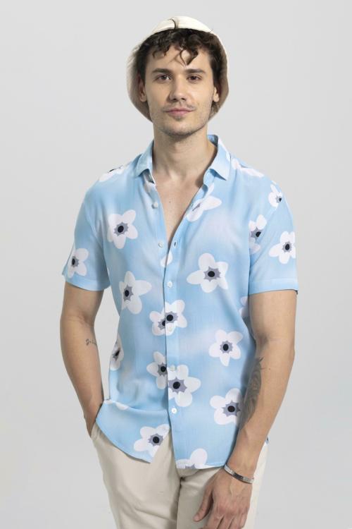 SNITCH Summer Breeze Blue Shirt Mens Shirt
