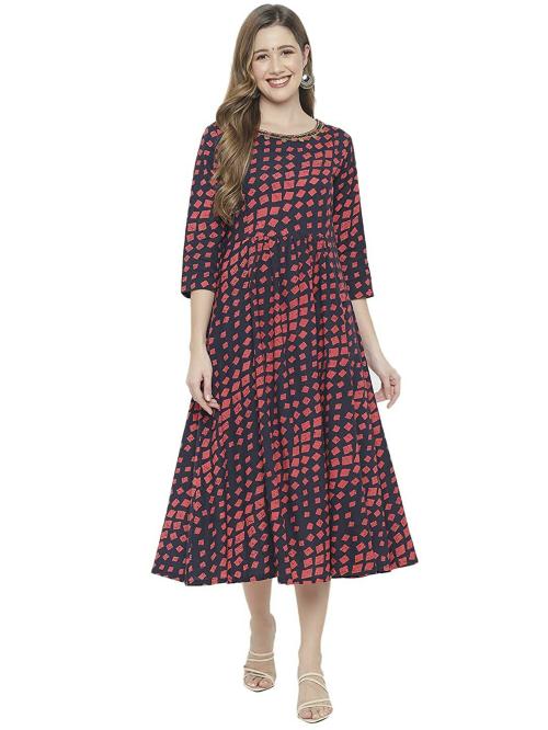 Rama's Store Women Black Rayon Kurta Set (M)