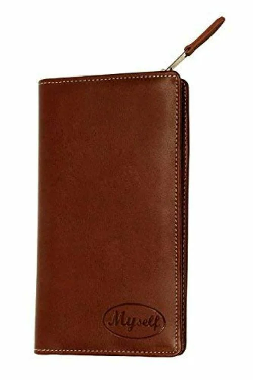 Sukeshcraft Brown Synthetic Cheque Leaf, Passbook, Currency, Passport, Cards, Pendrive Holder