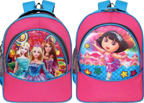 Bayo Pink | Polyester | Dora & Barbie School Bag | Pack Of 2