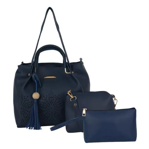 Lapis O Lupo Women Blue Handbag Set (3 Pcs) (Llhb0074Bl)