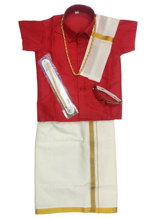 Shirt and Dhoti Set for Boys with accessories