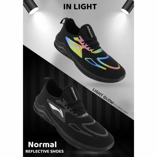 ZIPLITE WELCO Black Premium Quality Reflector Shoes With Memory Foam-08