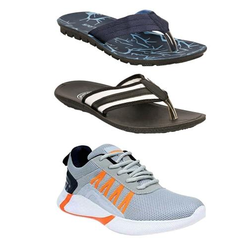 Genial Men's Combo Pack of Slippers & Shoes