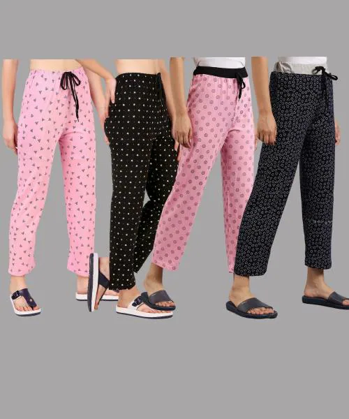 Christy World Women Multicolor Printed Pack of 4 Pyjamas